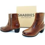 Braune Shabbies Amsterdam Ankle Boots & Klassische Stiefeletten aus Leder für Damen Größe 39 