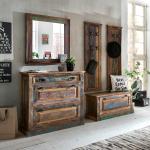 Braune Shabby Chic Möbel Exclusive Garderoben Sets & Kompaktgarderoben lackiert aus Massivholz Breite 150-200cm, Höhe 150-200cm, Tiefe 0-50cm 5-teilig 