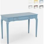 Shabby Chic Holz Eingangsmöbel Schreibtisch Konsole 106x47cm Toscano | Farbe: Hellblau
