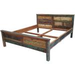 Braune Shabby Chic Möbel Exclusive Rechteckige Betten Landhausstil lackiert aus Massivholz 180x200 Breite 150-200cm, Höhe 100-150cm, Tiefe 200-250cm 
