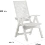 Weiße Karo SHAF Hochlehner-Gartenstühle aus Polyrattan gepolstert Breite 50-100cm, Höhe 100-150cm, Tiefe 50-100cm 2-teilig 