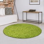 Grüne Floordirekt Runde Runde Hochflorteppiche aus Textil 