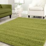 Grüne Unifarbene Shaggy Teppiche aus Textil 