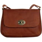 Shalimar Damen Modische Damenhandtasche aus gewachstem Leder, Farbe:Brandy Umhängetasche/Handtasche, Brandy, 28x23x10