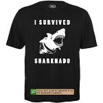 Sharknado - Herren T-Shirt für Geeks mit Spruch Motiv aus Bio-Baumwolle Kurzarm Rundhals Ausschnitt, Größe 3XL