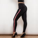 Schwarze Atmungsaktive Bio Stretch-Jeans mit Galonstreifen aus Denim für Damen Größe XS 