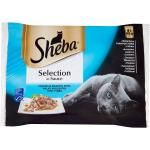 SHEBA Beutel 4x85g Selection in Sauce Fischgeschmacksrichtungen - Katzennassfutter in Sauce (mit Weißfisch, Lachs, Kabeljau, Thunfisch)