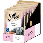 Sheba Selection in Sauce Katzenfutter mit Lachs 