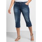 Blaue Bestickte Sheego Capri-Jeans für Damen Größe 3 XL Große Größen 