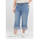 Reduzierte Blaue Sheego Capri-Jeans mit Reißverschluss für Damen Größe L Große Größen 
