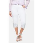Reduzierte Weiße Sheego Denim Capri-Jeans aus Spitze für Damen Größe XXL Große Größen für den für den Sommer 