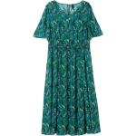 Smaragdgrüne Blumenmuster Elegante V-Ausschnitt Chiffon-Abendkleider mit Knopf aus Chiffon für Damen Größe M Große Größen 