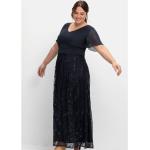 Reduzierte Bestickte Elegante Sheego Maxi V-Ausschnitt Kurze Abendkleider mit Pailletten für Damen Große Größen 