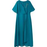 Smaragdgrüne Elegante V-Ausschnitt Wickelkleider mit Reißverschluss aus Chiffon für Damen Größe M Große Größen für den für den Winter 
