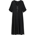 Schwarze V-Ausschnitt Festliche Kleider mit Pailletten mit Reißverschluss für Damen Größe XXL Große Größen 