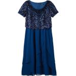 Blaue Elegante Festliche Kleider mit Reißverschluss für Damen Größe M Große Größen 