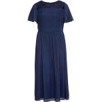 Marineblaue Elegante Chiffon-Abendkleider mit Pailletten aus Chiffon für Damen Größe XL Große Größen für den für den Winter 
