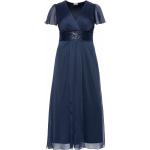Marineblaue Sheego Maxi Abendkleider A-Linie mit Reißverschluss für Damen Größe L Große Größen 