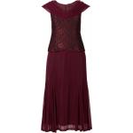 Bordeauxrote Sheego Mini Kurze Abendkleider mit Reißverschluss aus Spitze für Damen Große Größen 
