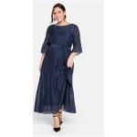 Dunkelblaue Sheego Maxi V-Ausschnitt Lange Abendkleider für Damen Größe 3 XL Große Größen für Partys 