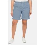 Blaue Sheego Denim Jeans-Bermudas mit Reißverschluss aus Denim für Damen Größe 3 XL Große Größen für den für den Sommer 