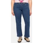 Blaue Bestickte Sheego Bootcut Jeans mit Reißverschluss aus Denim für Damen Größe 3 XL Große Größen 