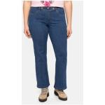 Blaue Bestickte Sheego Denim Bootcut Jeans mit Reißverschluss aus Denim für Damen Größe 3 XL Große Größen 