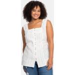 Weiße Unifarbene Ärmellose Sheego Festliche Blusen aus Baumwolle enganliegend für Damen Übergrößen Große Größen für den für den Frühling 