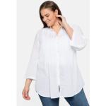 Weiße Unifarbene 3/4-ärmelige Sheego Festliche Blusen aus Baumwolle für Damen Größe XL Große Größen für den für den Frühling 