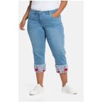 Reduzierte Hellblaue Sheego Denim Stretch-Jeans mit Fransen aus Denim für Damen Größe XXL Große Größen 