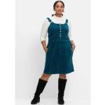 Petrolfarbene Unifarbene Ärmellose Sheego Mini Rundhals-Ausschnitt Minikleider & kurze Kleider aus Baumwolle für Damen Größe 3 XL Große Größen 