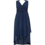 Marineblaue Abendkleider rückenfrei mit Reißverschluss aus Chiffon für Damen Größe XXL Große Größen 