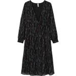 Schwarze Romantische V-Ausschnitt Wickelkleider durchsichtig aus Chiffon für Damen Größe XL Große Größen für den für den Winter 