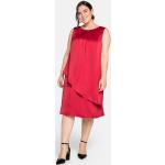 Reduzierte Rote Kurzärmelige Sheego Rundhals-Ausschnitt Chiffon-Abendkleider aus Chiffon für Damen Größe 3 XL Große Größen 