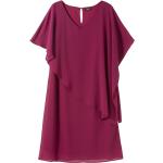 Pinke Elegante Ärmellose V-Ausschnitt Chiffon-Abendkleider aus Chiffon für Damen Größe 3 XL Große Größen 