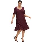 Reduzierte Auberginefarbene Unifarbene Elegante Sheego Mini Kurze Abendkleider mit Reißverschluss für Damen Größe XL Große Größen 