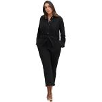 Reduzierte Schwarze Unifarbene Sheego Nachhaltige V-Ausschnitt Jeansoveralls mit Reißverschluss aus Denim für Damen Größe XL Große Größen 