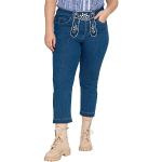 Blaue Bestickte Sheego Nachhaltige Jeans mit Stickerei mit Reißverschluss aus Baumwollmischung für Damen Größe L Große Größen 