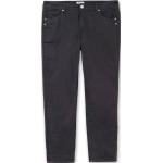 Dunkelgraue Unifarbene 5-Pocket Hosen mit Reißverschluss für Damen Übergrößen Große Größen 