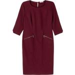 Bordeauxrote Unifarbene Business Kleider mit Schlitz mit Cutwork mit Reißverschluss für Damen Größe XXL Große Größen 