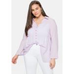 Lavendelfarbene Unifarbene Langärmelige Sheego Nachhaltige Transparente Blusen & durchsichtige Blusen durchsichtig aus Viskose für Damen Größe 3 XL Große Größen 