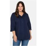Reduzierte Marineblaue 3/4-ärmelige Sheego V-Ausschnitt Tunika-Blusen für Damen Größe 3 XL Große Größen für den für den Sommer 