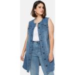 Blaue Unifarbene Casual Sheego Jeanswesten mit Knopf aus Baumwolle trocknergeeignet für Damen Größe L Große Größen für den für den Herbst 