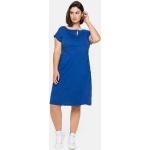 Royalblaue Unifarbene Casual Ärmellose Sheego Rundhals-Ausschnitt Sommerkleider aus Jersey enganliegend für Damen Größe XXL Große Größen 