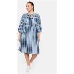 Reduzierte Royalblaue Sheego V-Ausschnitt Jerseykleider Gesmokte aus Jersey für Damen Größe 3 XL Große Größen 