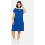 Reduzierte Royalblaue Sheego Shirtkleider mit Cutwork aus Jersey für Damen Größe XXL Große Größen für den für den Frühling 