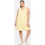 Gelbe Unifarbene Casual Ärmellose Sheego Rundhals-Ausschnitt Shirtkleider aus Jersey mit Kapuze für Damen Größe XXL Große Größen 