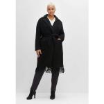 Schwarze Unifarbene Sheego Mini Kapuzenmäntel aus Polyester mit Kapuze für Damen Größe 3 XL Große Größen für den für den Herbst 