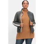 Reduzierte Sheego Mini Stehkragen Kurze Lederjacken mit Reißverschluss aus Leder für Damen Große Größen für den für den Herbst 