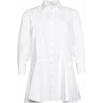 Weiße Langärmelige Transparente Blusen & durchsichtige Blusen durchsichtig aus Baumwolle für Damen Übergrößen Große Größen 